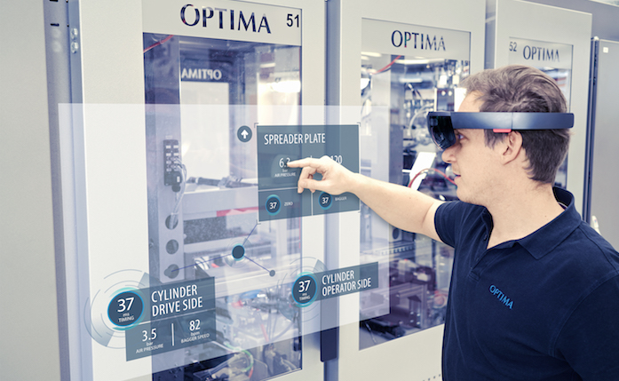 Mixed Reality in smart operating concepts. Photo: OPTIMA packaging group GmbH